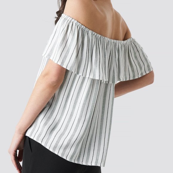 NWT Anthropologie Off the Shoulder Gauze Top M - Picture 2 of 4